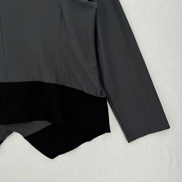 EILEEN FISHER Jacket Womens Large Gray Black Lightweight Washable Stretch Crepe - Picture 7 of 15